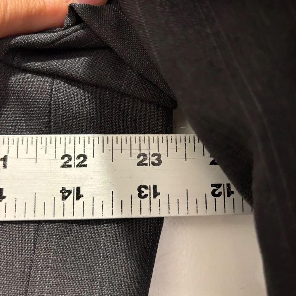Pierre Cardin Mens 44R Wool Blazer Jacket Grey Pinstripe Charcoal Suit Coat